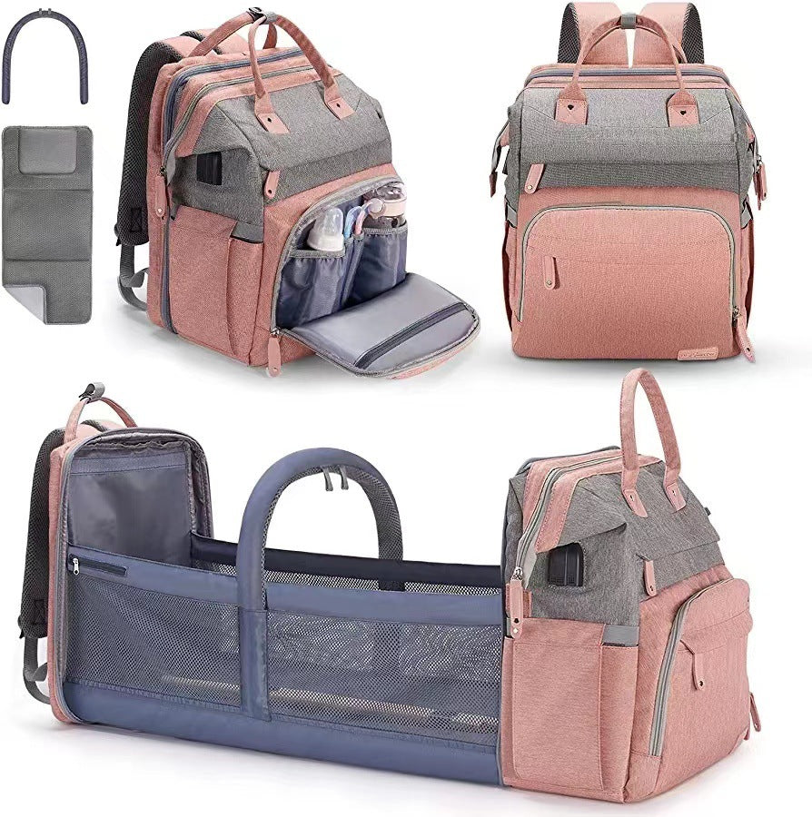 Mochila Bolsa de Pañales con Cambiador y Estuche para Chupón