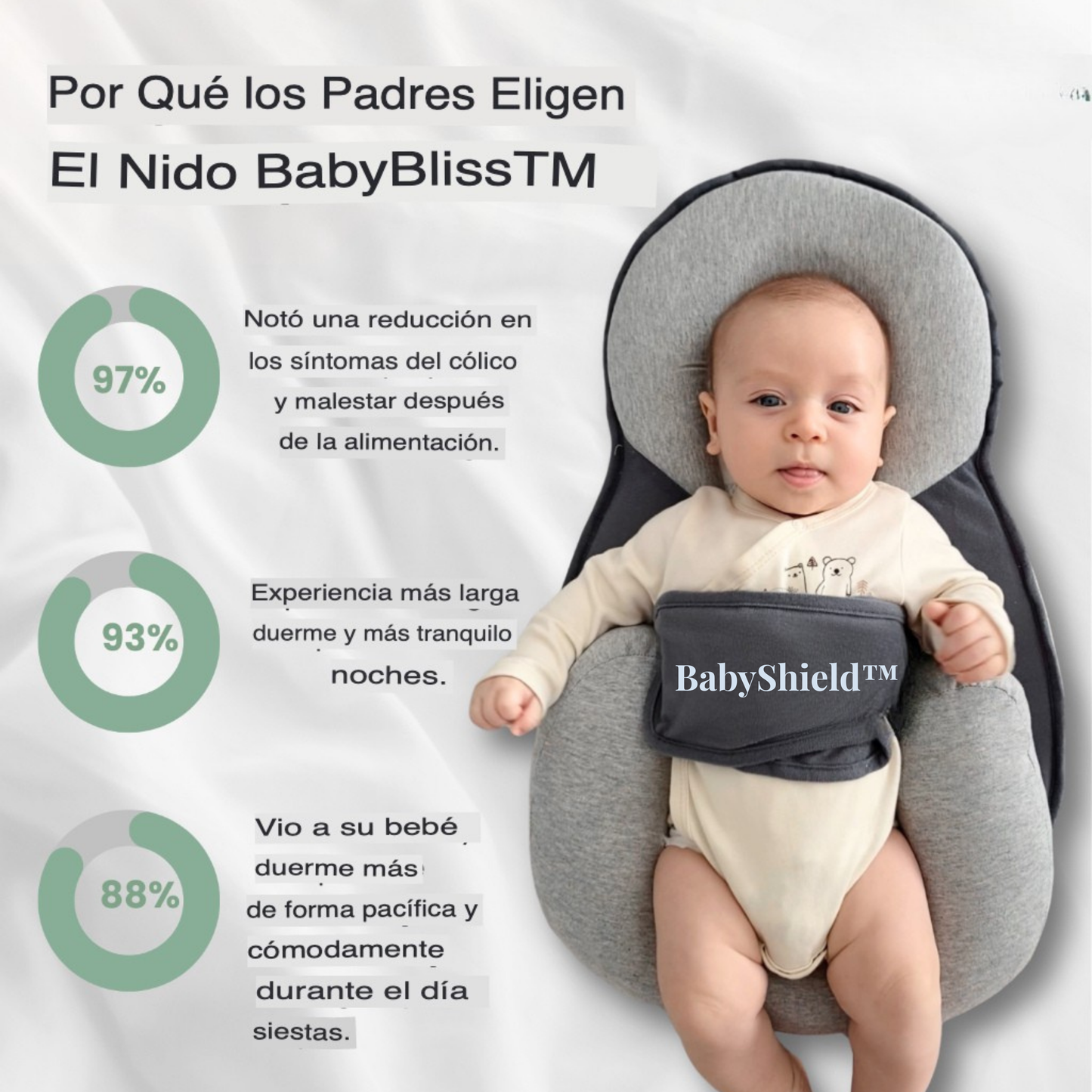 BabyShield™ - Prevención del reflujo y la cabeza plana