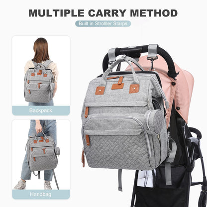 Mochila Bolsa de Pañales con Cambiador y Estuche para Chupón